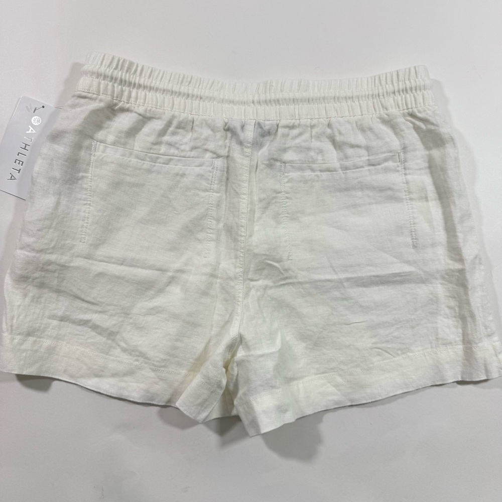 New Athleta Retreat Linen Shorts White Size 10 - Picture 2 of 8